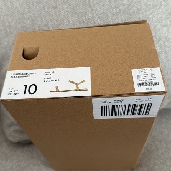 J. Crew Gold Lizard Textured ankle-strap flat sandals - Picture 11 of 11